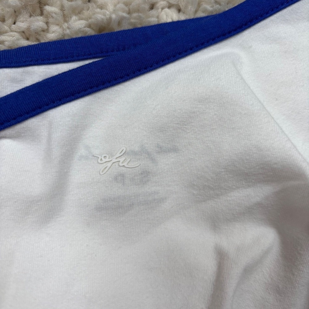 Out From Under Urban Outfitters One Shoulder Ruched Tank Top White Blue Sz S NWT - Picture 7 of 10